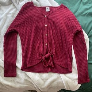 Burgundy woven sweater/top